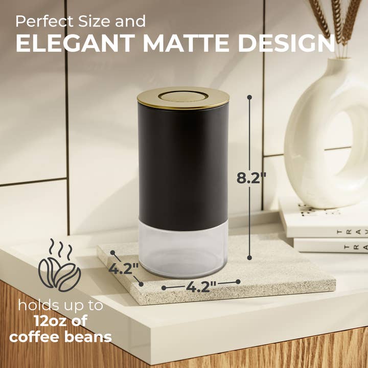 Kaffe - Vente Boîtes - Contenant de rangement pour boîte à café Kaffe Noir/Or Rond