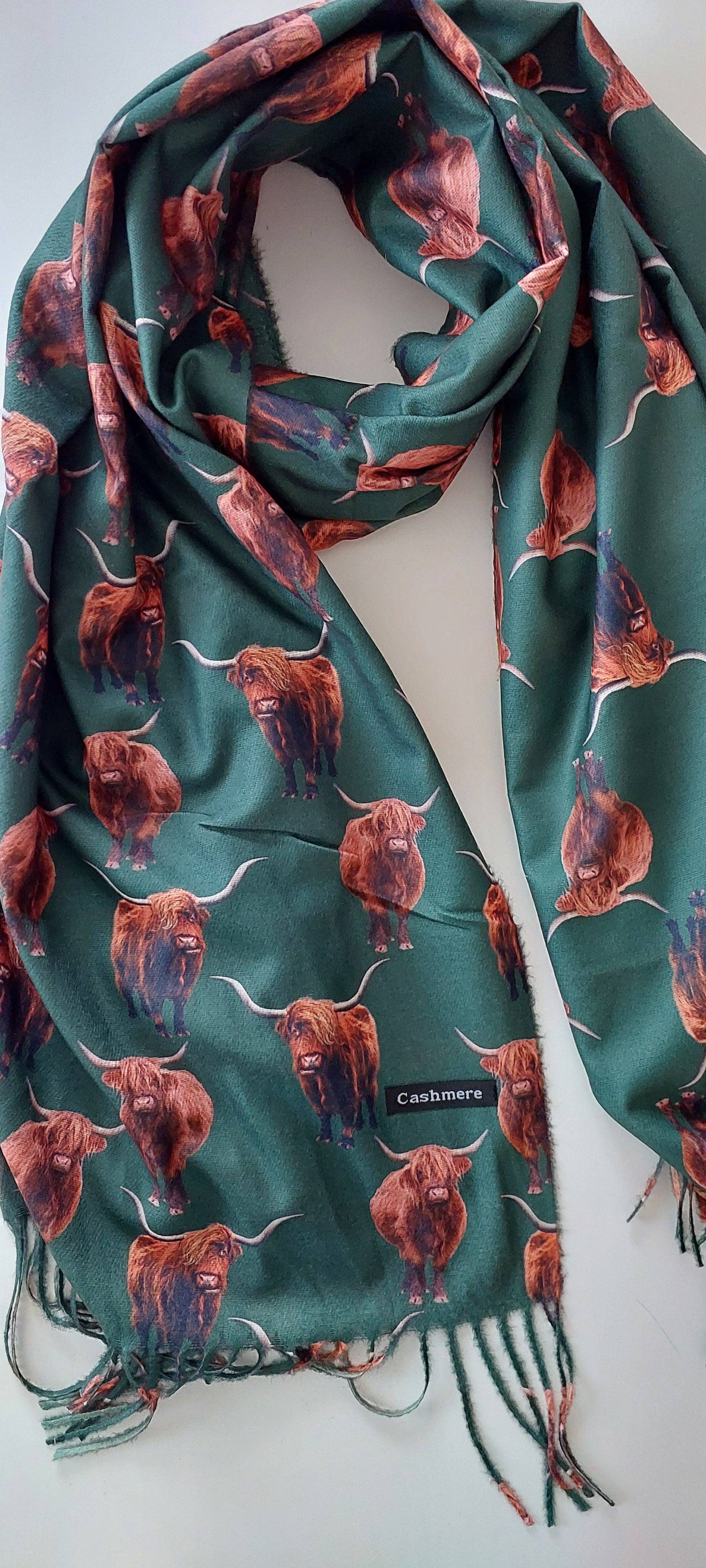 Shimena - Wholesale Scarf - Women's - Highland Cow Cashmere Feel Pashmina23