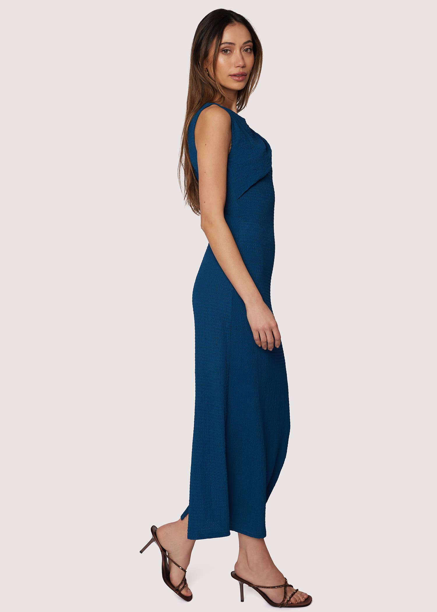Teal Eden’S Serenade Maxi Dress - Fall Solid Knit Sleeveless for wholesale on Faire1