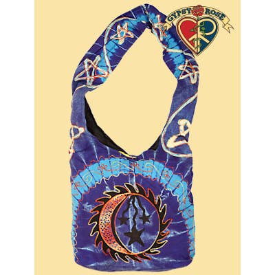 CELESTIAL ZEN AARI EMBROIDERY COTTON PEDDLER BAG for wholesale by Gypsy Rose