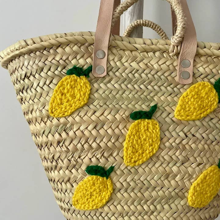 High crafty – wholesale Beach bag – 🍋 Amalfi Basket – Handwoven Raffia & Leather Bag2