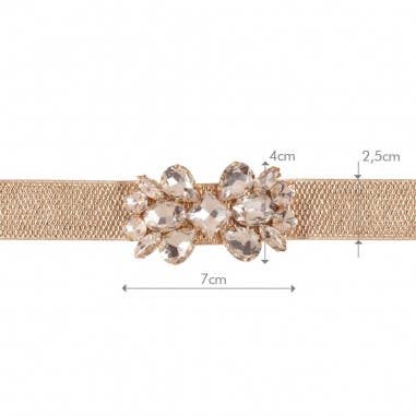 Flormoda - Vente Ceinture – femme - Ceinture de fête dorée Adele avec bijoux2