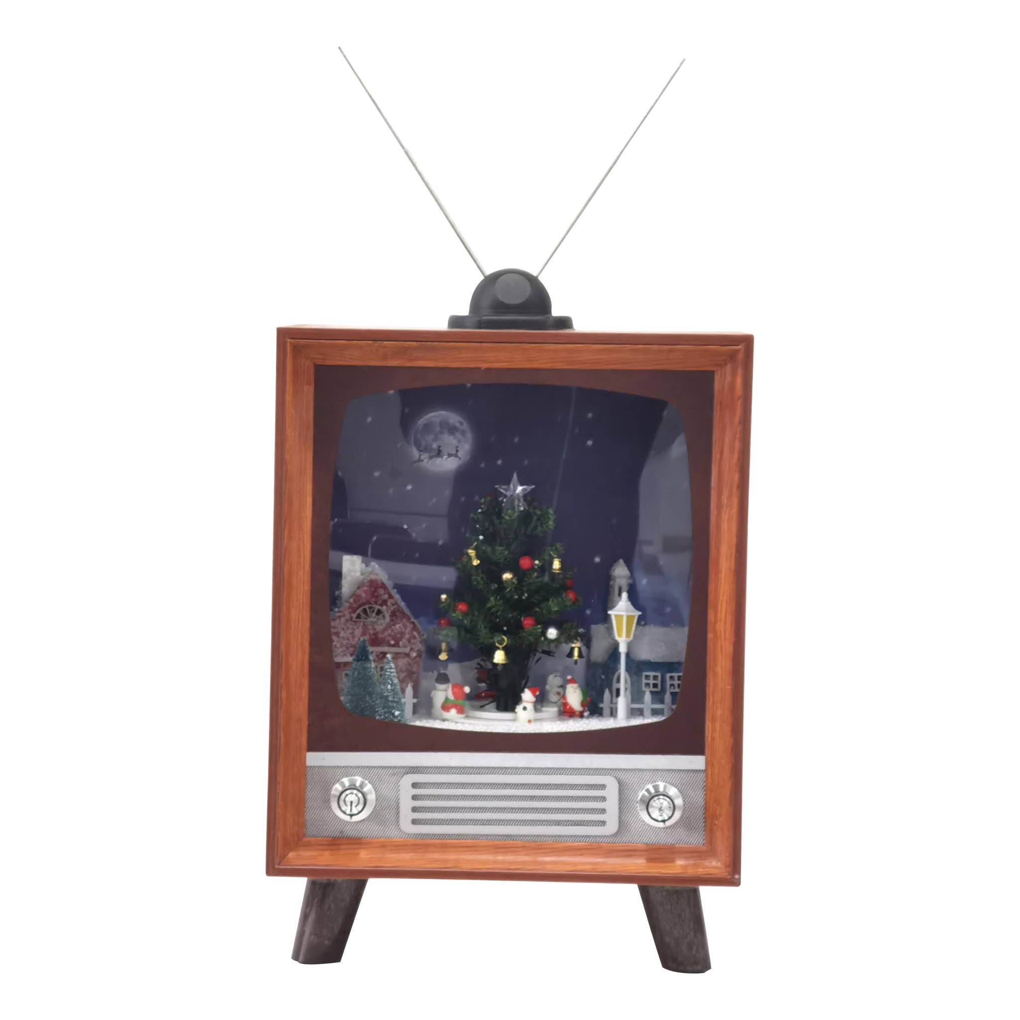 Glory Haus - Wholesale Christmas Decoration - Large Retro TV with Christmas Scene - Holiday Decor1
