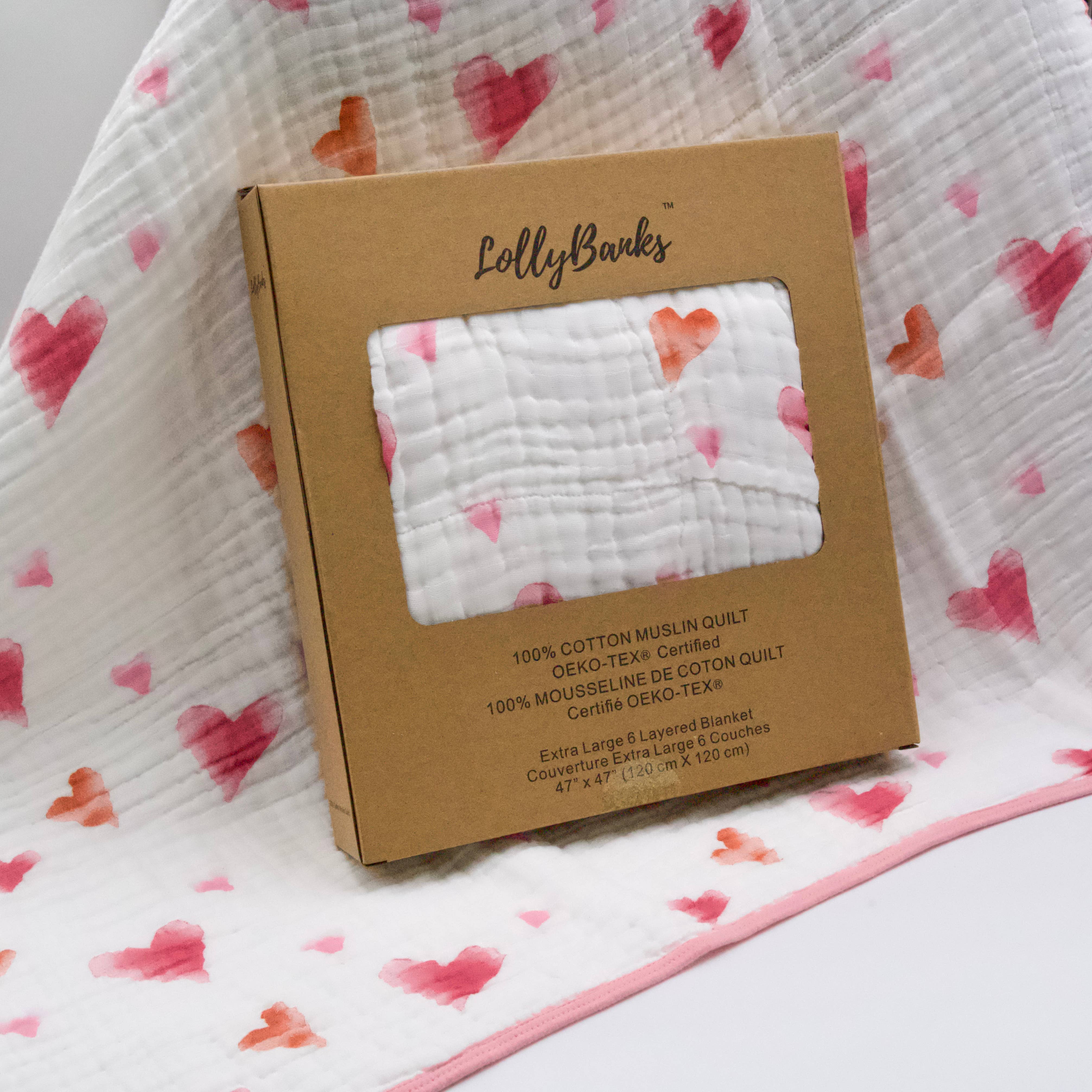 LollyBanks - Vente Courtepointe - Enfant et bébé - Tu as volé mon cœur - Couverture en mousseline pour bébé fille de la Saint-Valentin9