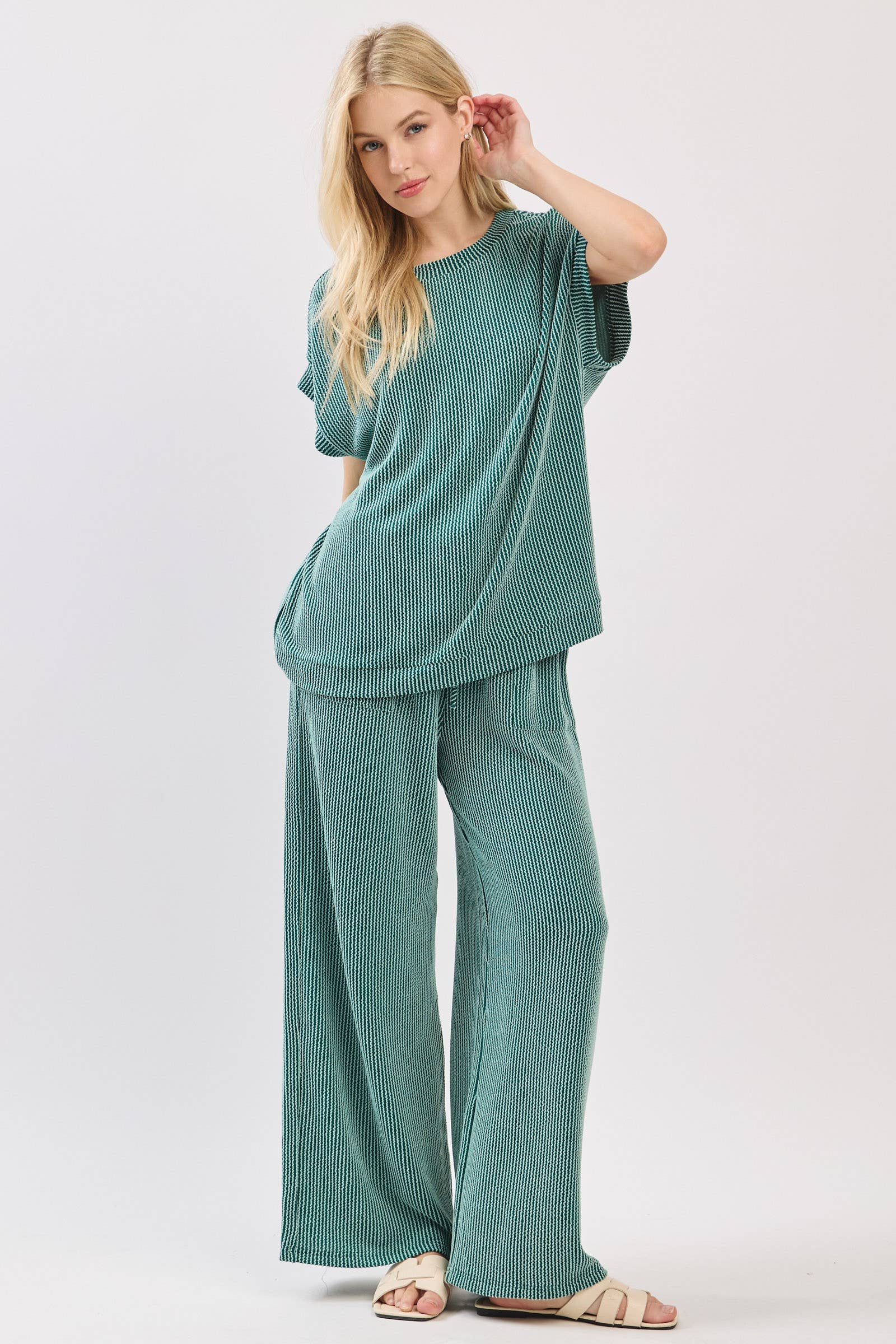 Sewn and Seen - Wholesale Mommy & Me Outfit Sets - Maternity - Striped Rib Knit Lounge Set2