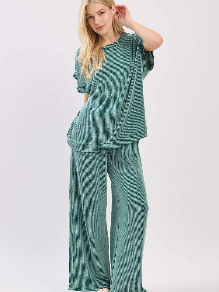 Striped Rib Knit Lounge Set for wholesale by Sewn and Seen