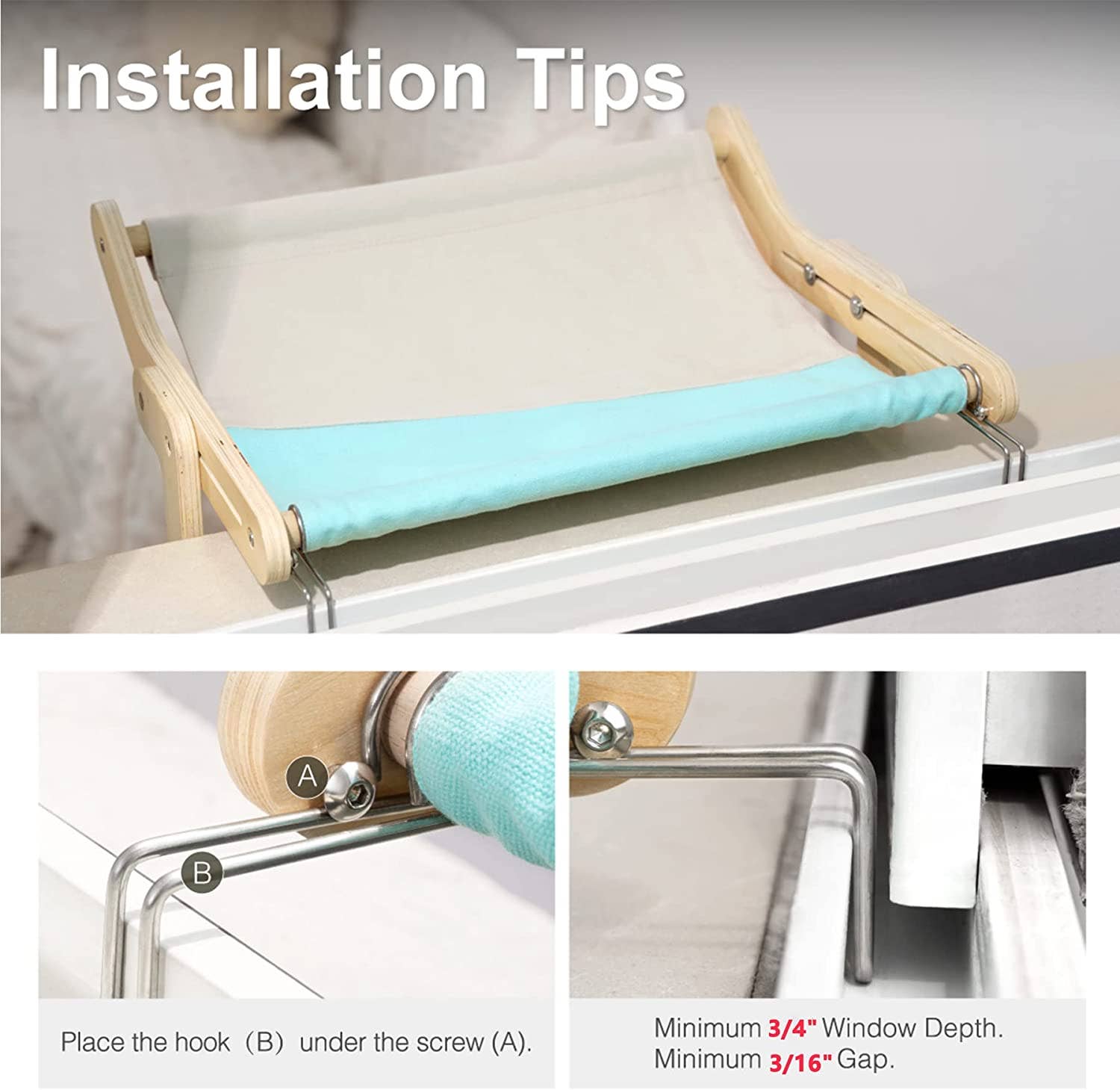 Robud & Mewoofun Official Store - Wholesale Pet Bed - Cat/Dog - Mewoofun Cat Pet Window Wooden Component Bed Hanging Cotton32