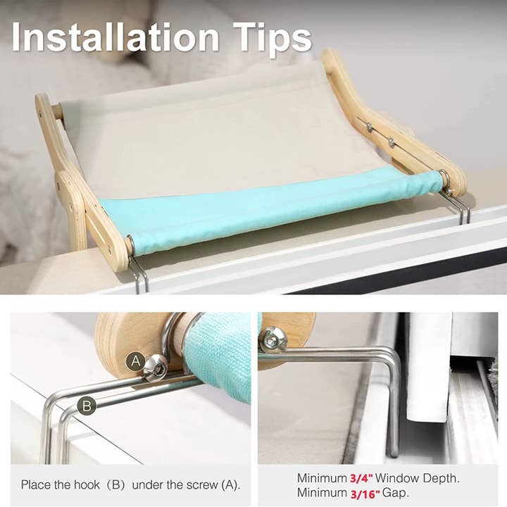 Robud & Mewoofun Official Store - Wholesale Pet Bed - Cat/Dog - Mewoofun Cat Pet Window Wooden Component Bed Hanging Cotton32