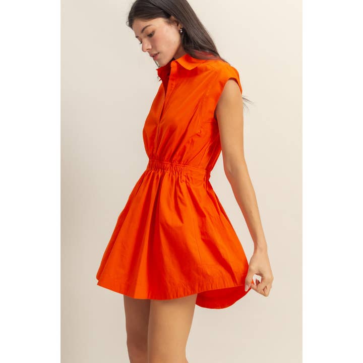 HYFVE - Wholesale Dress - Women's - DZ25C151-Flirty Collared Mini Dress