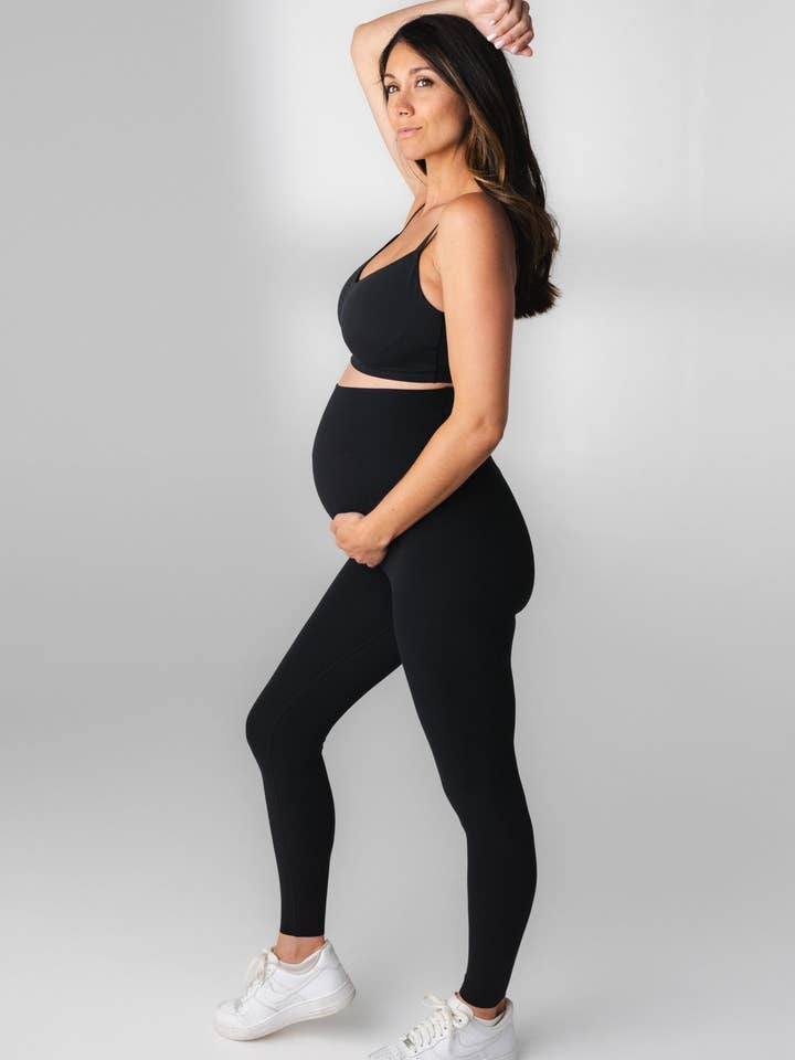 Vitality - Vente Legging de sport/d'intérieur – femme - Pantalon de maternité Cloud II™ - Minuit - Avec couture avant2