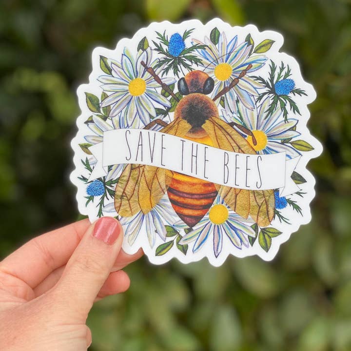 Aufkleber „Rettet die Bienen“, Motiv Honigbiene für den Großhandel von Candace Fincher