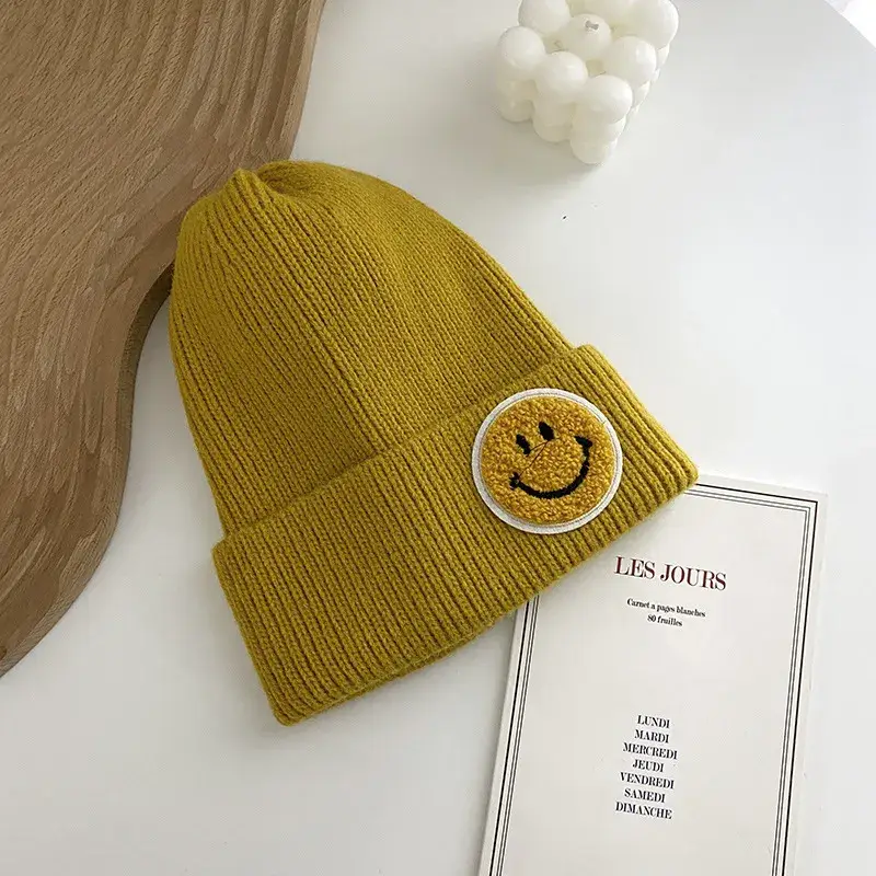 Sweet Cherry Sky - Wholesale Beanie - Women's - Smiley Face Beanie Cap Hat Assorted Colors4