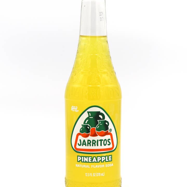 Jarritos Pineapple Soda, 12.5oz Glass Bottle, 12ct for wholesale by Grandpa Joe's Candy Shop