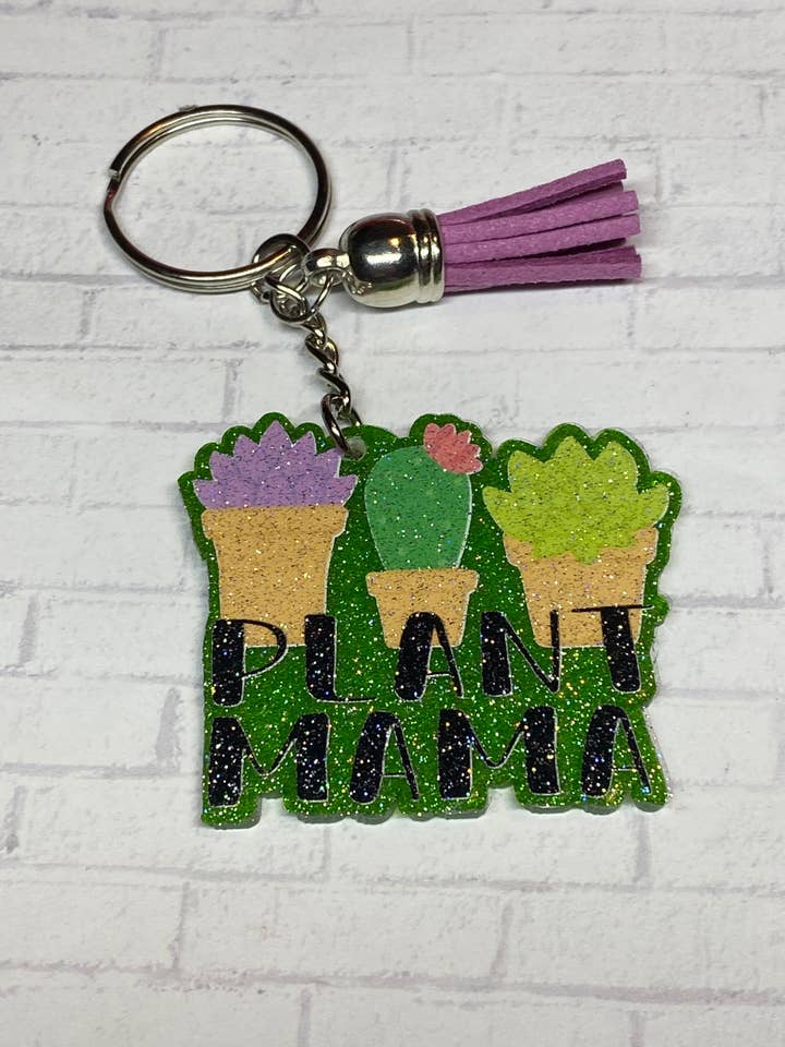 Plant Mama Schlüsselanhänger, Geschenk für Pflanzenliebhaber, Plant Lady, Kaktusliebhaber, Accessoire für Mama, die Pflanzen liebt für den Großhandel von Chasin’ Self Care