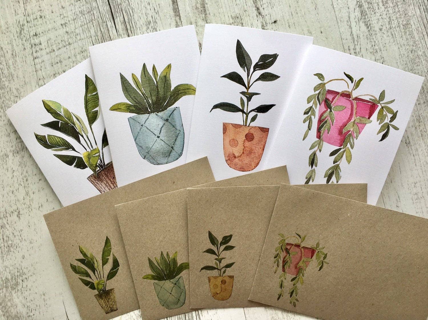 Scattered Seed Co - Wholesale Stationery/Notecard Set - POTTED PLANTS Collection 1 greeting cards set of 46
