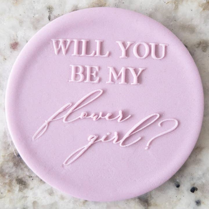 Will You Be My Flower Girl PopUp Embosser Cookie Biscuit Stamp Wedding voor wholesale door Cut Bake Stamp