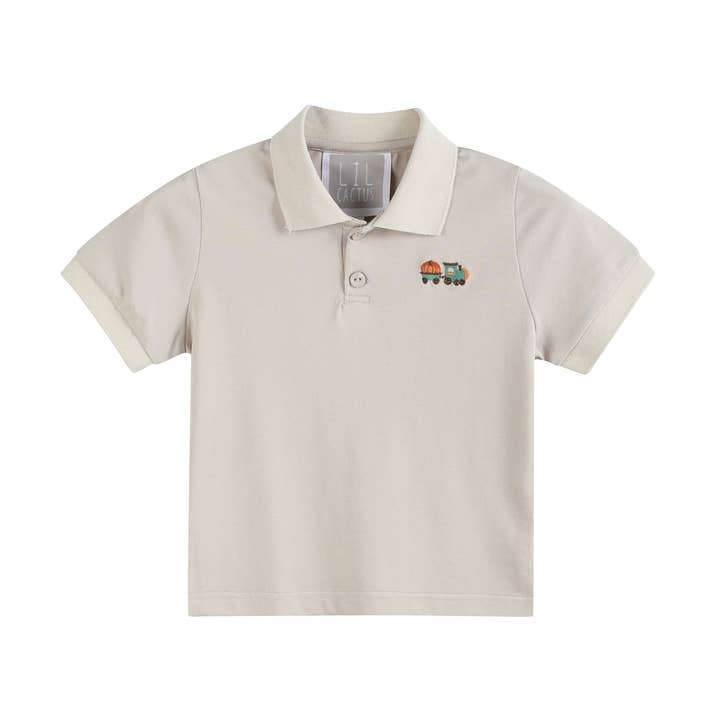 Sandbeige Traktor Polo Golf Shirt für den Großhandel von Lil Cactus