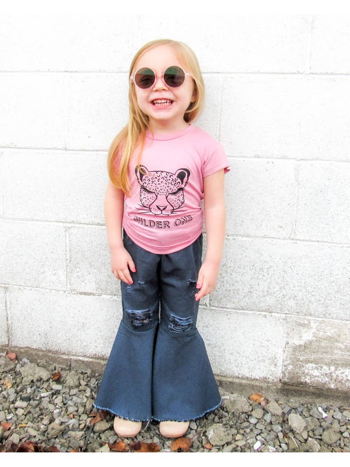 Bailey's Blossoms - Wholesale Jeans - Kids - Barbie Denim Bell Bottoms - Dark Denim