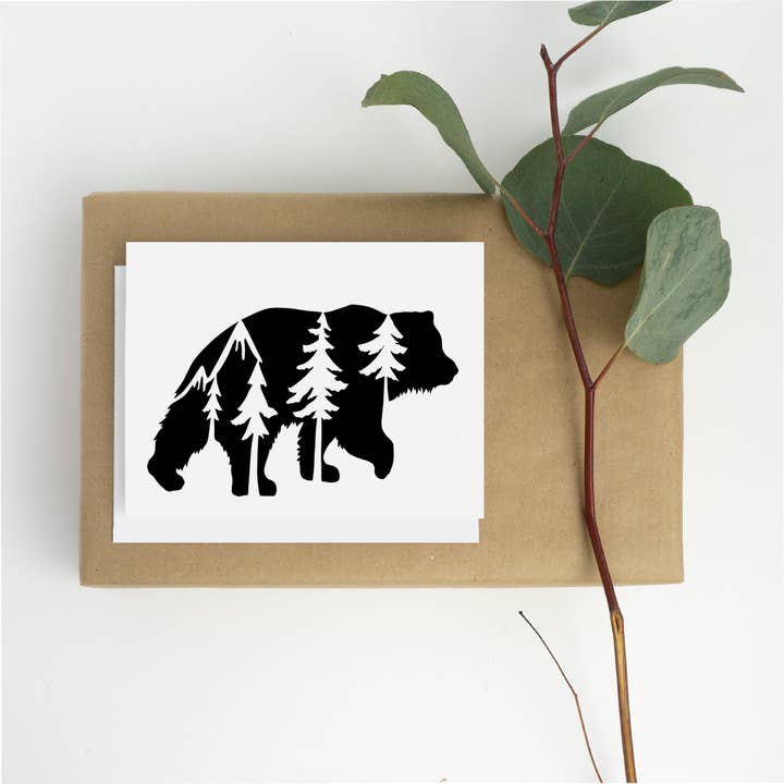 Greeting Card - Great Bear in the mountains for wholesale by Squirrel Tacos Papercuts