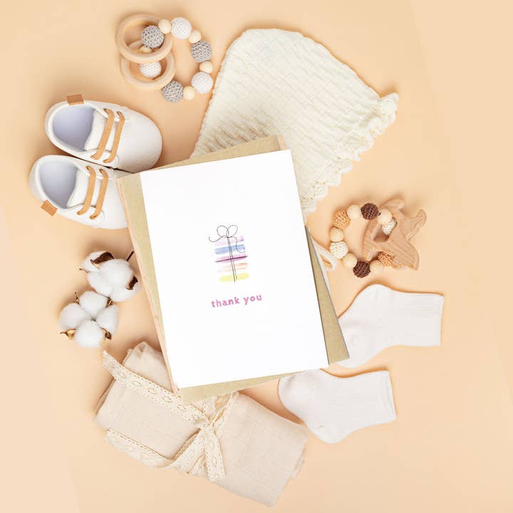 Carte Thank You Presents pour enfants (A6) pour la vente par feather.ink