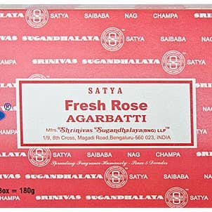 Satya - Fresh Rose Incense Sticks (15 g.) for wholesale by Designs by Deekay Inc.