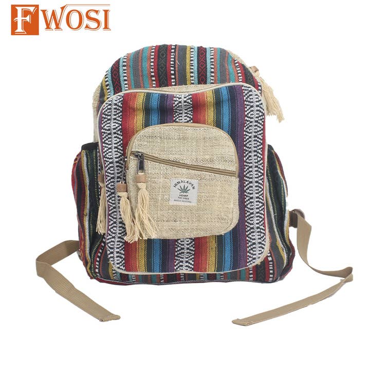 Fwosi Himalayn Hemp Hippie Mochila de Senderismo para venta al por mayor de Fwosi