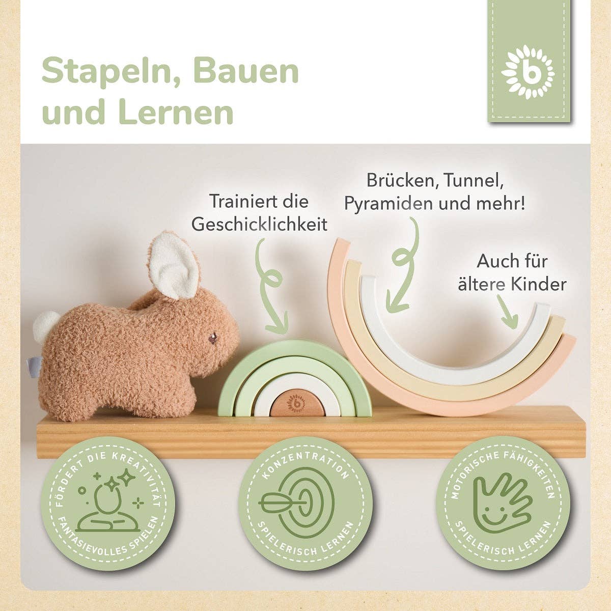 Bieco Spielwaren - Wholesale Wood Toy - Kids - RAINBOW BUNNY FINE FSC®4