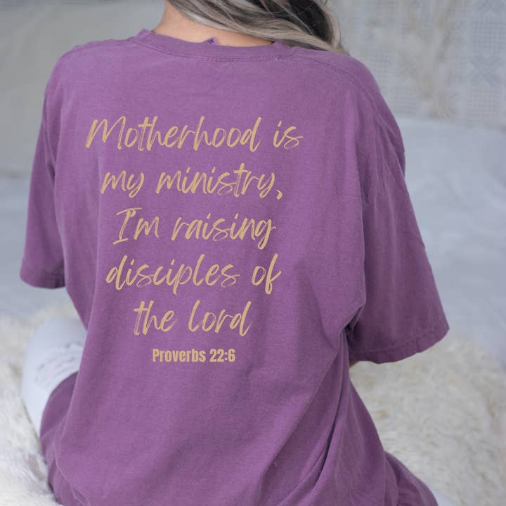 Wholehearted Motherhood and Co. - Wholesale Screen Printed T-Shirt - Women's - Motherhood is Kingdom Work Graphic Tee - Christian Faith Tee
