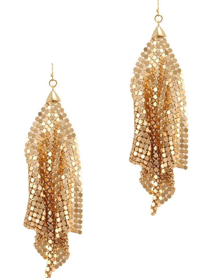 DRIEHOEKIGE OORBEL MET DRUPPELVORMIGE BENGELENDE METALEN GAAS KE7040-3 voor wholesale door anbfashion