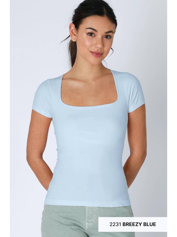 NIKIBIKI - Wholesale Knit Top - Women's - NS8326- Square Neck SS Top7