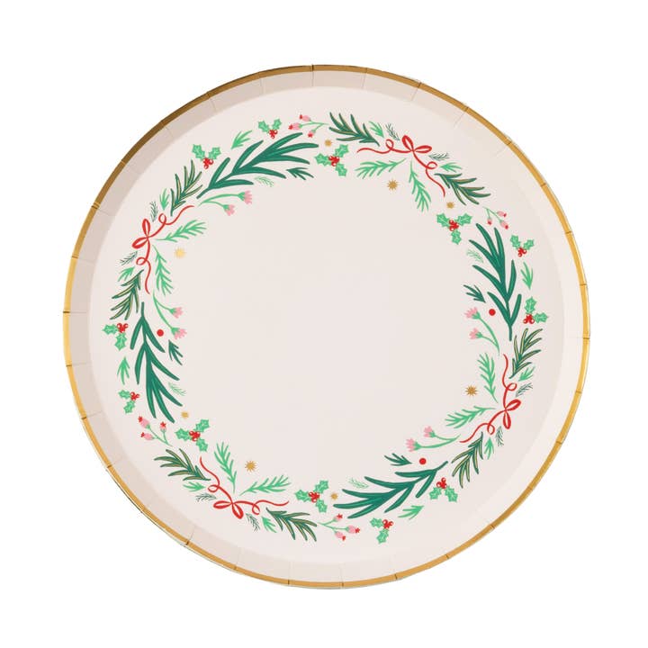 ASSIETTES À DESSERT COURONNE DE NOËL pour la vente par Bonjour Fête