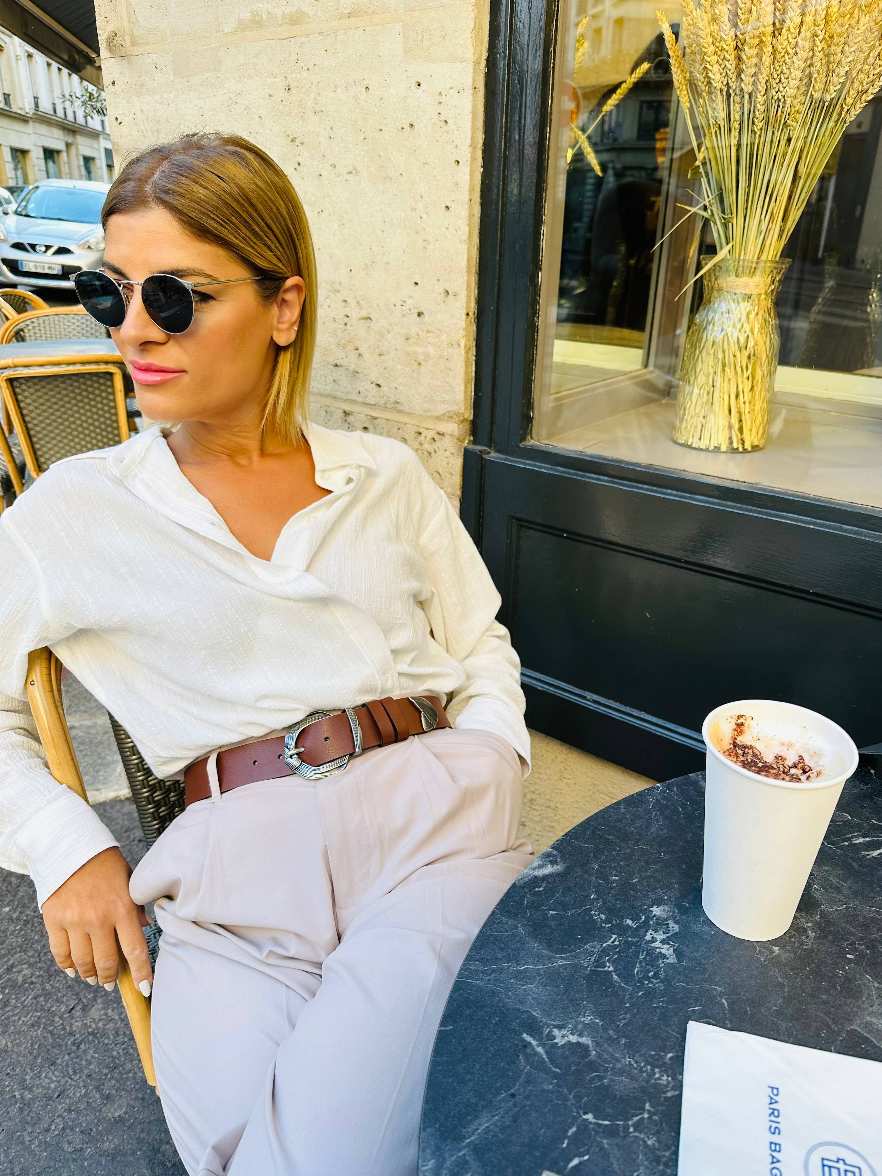 Christina Christi - Wholesale Belt - Women's - Brown Belt, Women Leather Belt, Waist Belt with Silver Buckl4