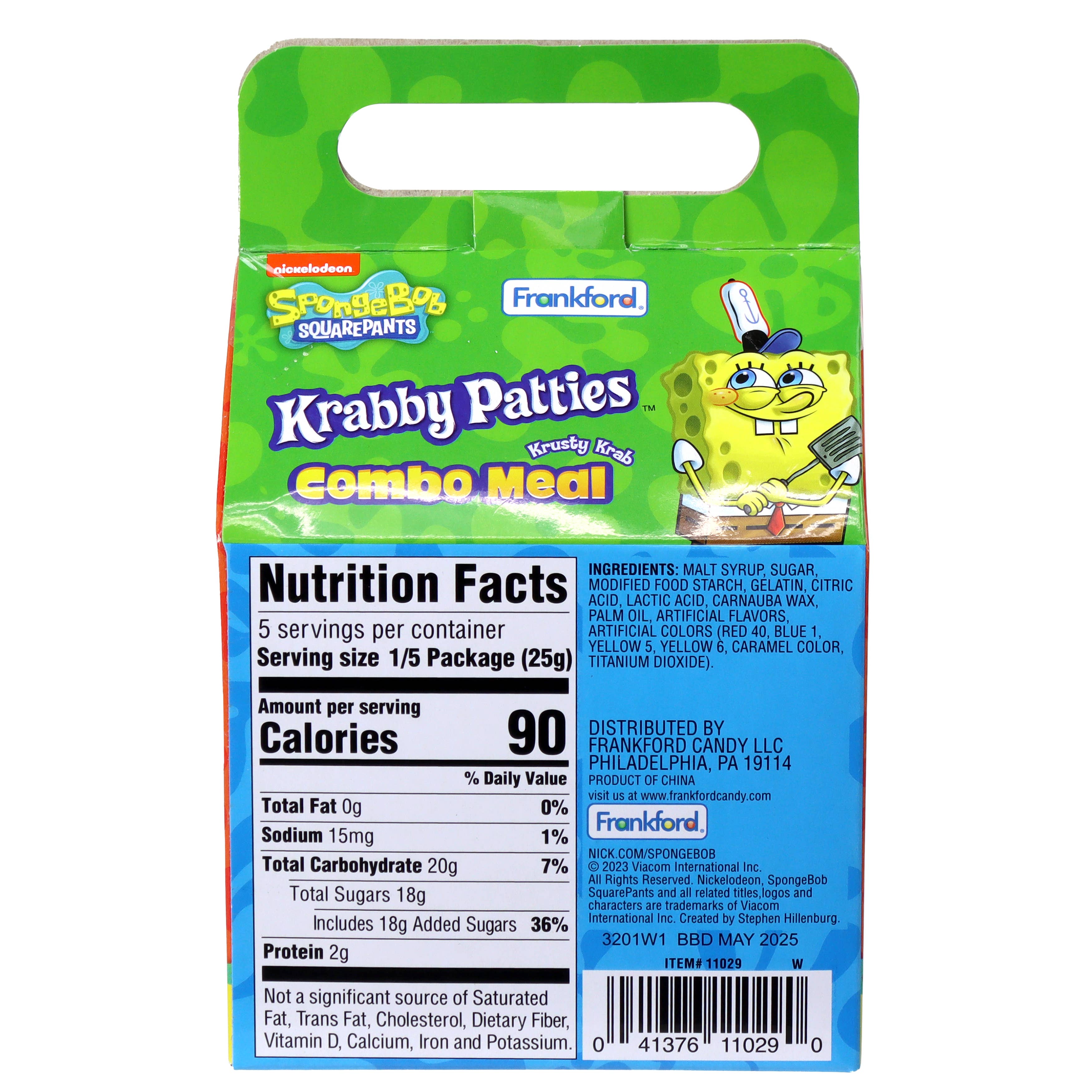 Grandpa Joe's Candy Shop – wholesale Gummy – SpongeBob SquarePants Krabby Patties Combo Meal, 4.4oz, 6ct2