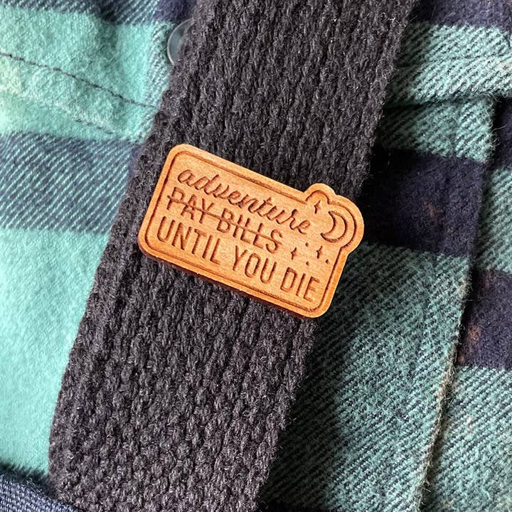 Adventure Until You Die Wood Pin for wholesale by Wild North Co