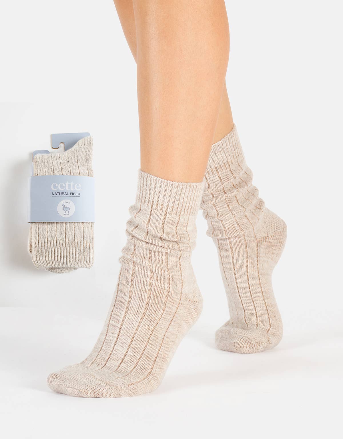 Cette – wholesale Strumpor - Dam – Alpackaullsockor med ribbat mönster, vinterstrumpor22