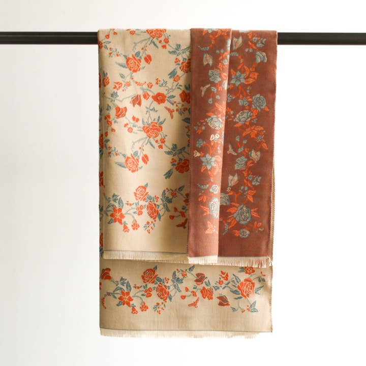 Faye Écharpe | Crème & Orange pour la vente par La-a SOLE