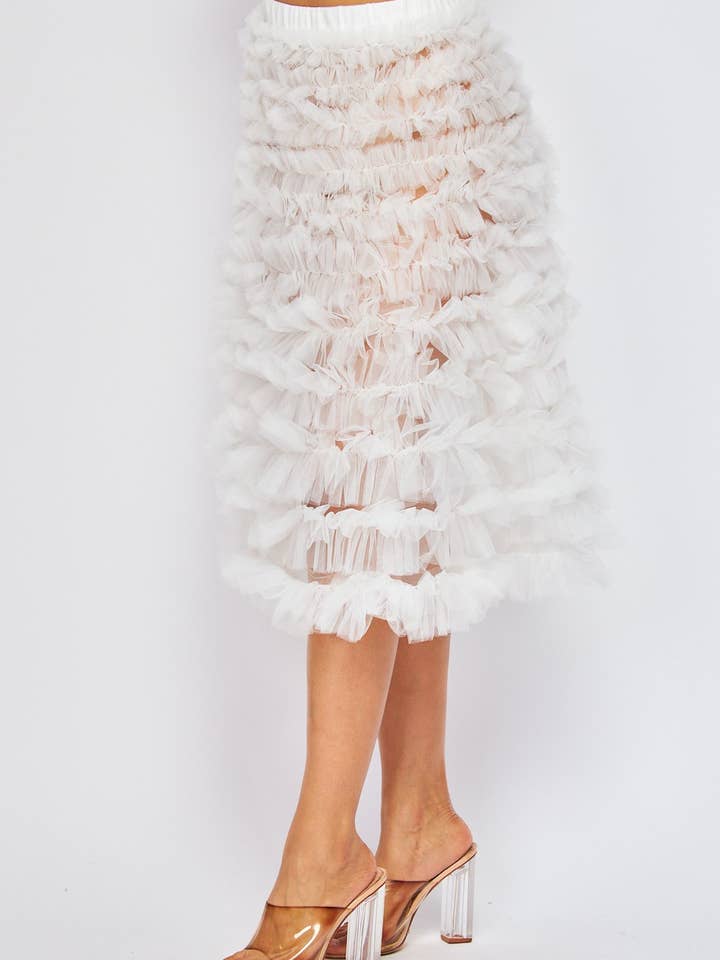 Hot & Delicious – wholesale Skirt – Women’s – Ladylike Sheer Tulle Tiered Midi Circle Skirt (HDS30139)6