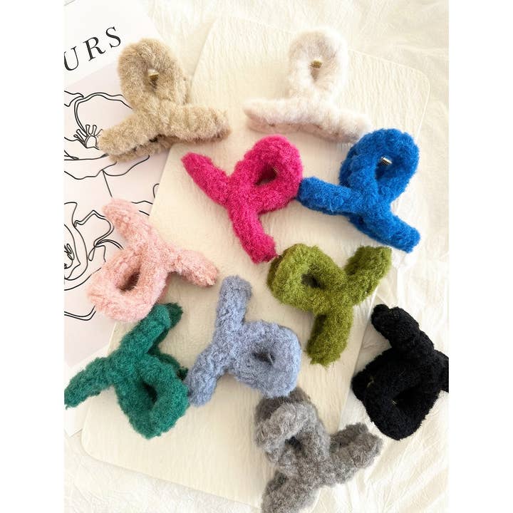 20PC Fuzzy Ribbon Shape Hårklo - BATO Assorteret for engroshandel hos LoveLina