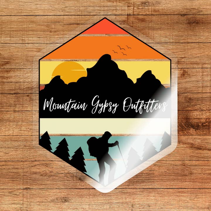 Retro Hike MGO Sticker for wholesale by Mountain Gypsy Outfitters