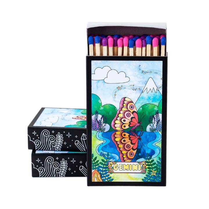 Boîte d'allumettes Gemini Zodiac pour la vente par Rachel Beyer