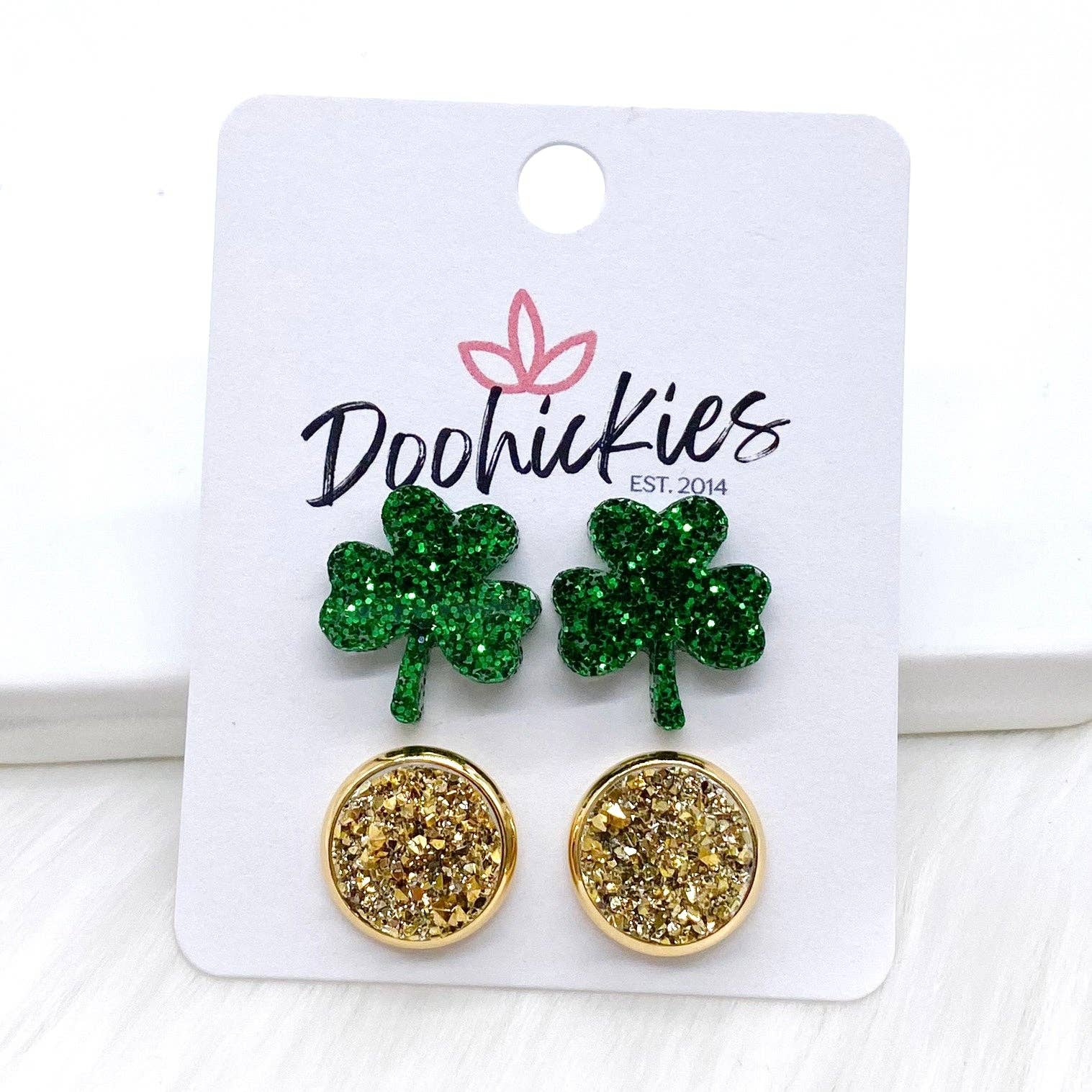 Doohickies - Venta al por mayor Juegos de joyas - Pendientes Feelin' Lucky Duos (3 opciones)3