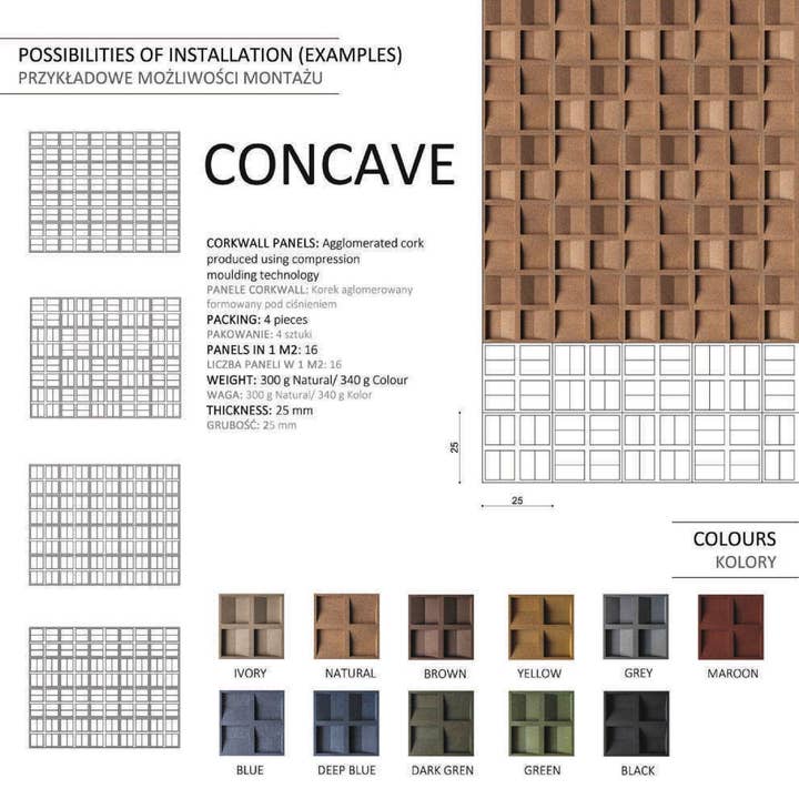 Dekostyl - Wholesale Wall Accent - 3D Wall Panels Cork Acoustic Panels Concave