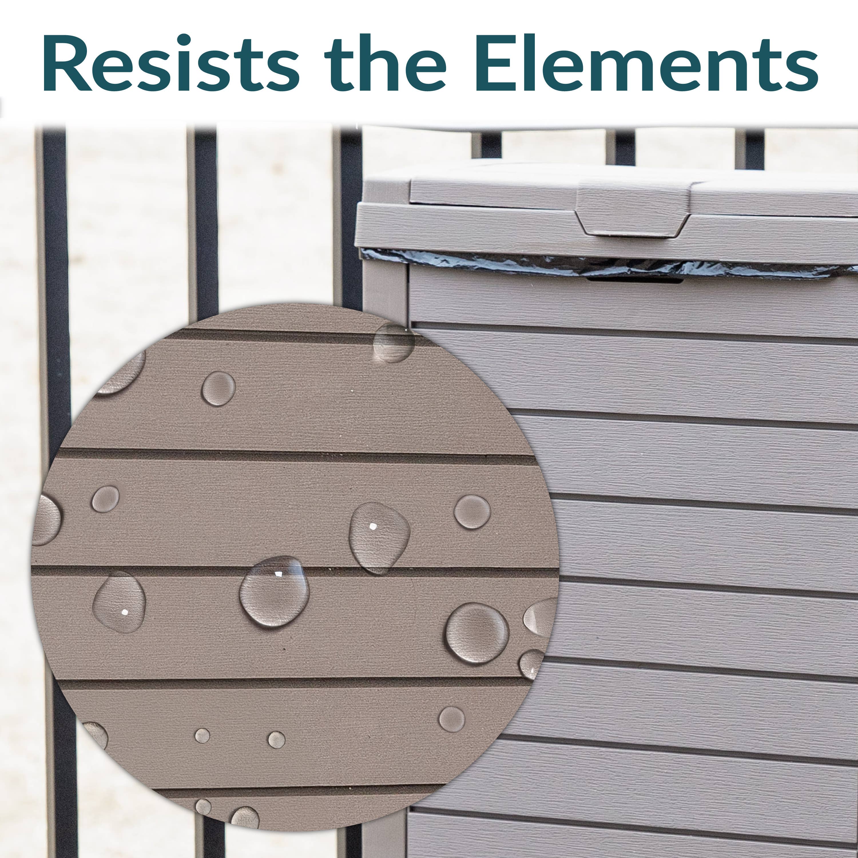 Sunnydaze Decor - Wholesale Trashcan/Trash Bin - 39-gal Outdoor Trash Can with Lid and Drip Tray - Light Gray4