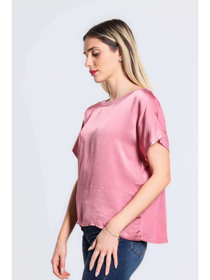 TINA Stephens Italy/Tees By Tina - Wholesale Blouse - Women's - Lindy Viscose Sheen Top (BSS225)