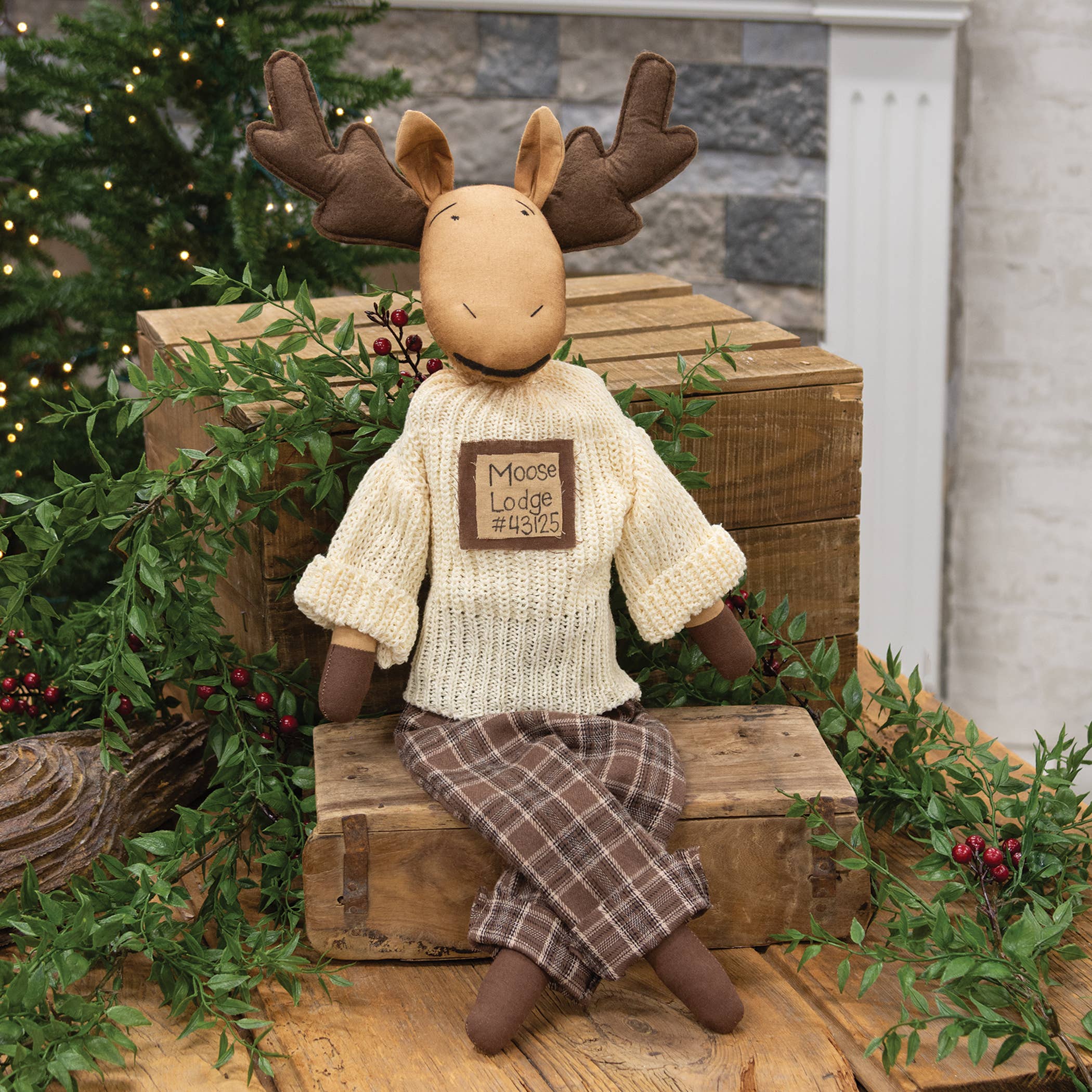 The Hearthside Collection - Wholesale Christmas Decoration - Stuffed Moose Lodge Sweater Doll1
