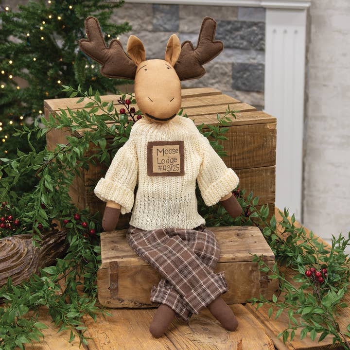 The Hearthside Collection - Wholesale Christmas Decoration - Stuffed Moose Lodge Sweater Doll1