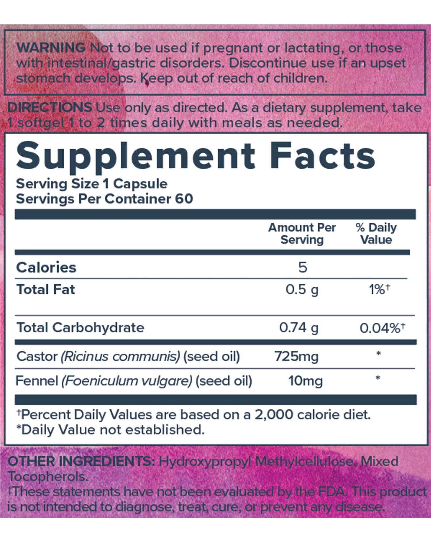 Heritage Store - Wholesale Oral Supplement/Vitamin - Castor Oil Capsules 60 ct1