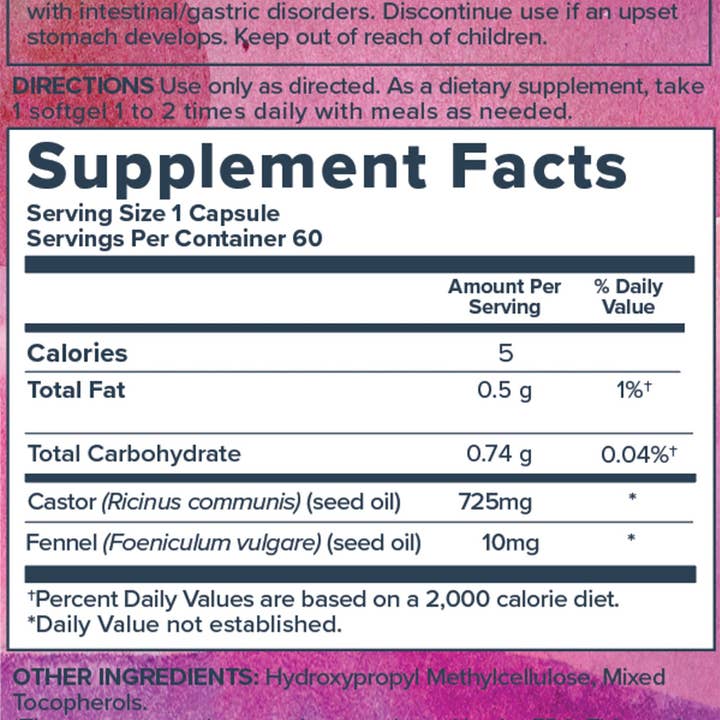 Heritage Store - Wholesale Oral Supplement/Vitamin - Castor Oil Capsules 60 ct1