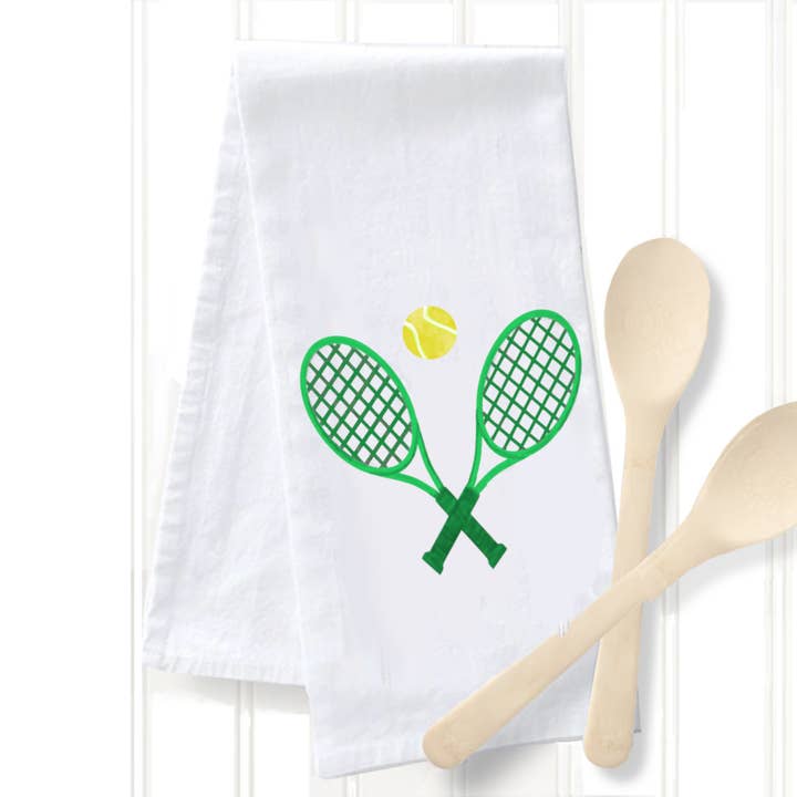 Tea Towel - Tennis for wholesale by Peachy Pendants