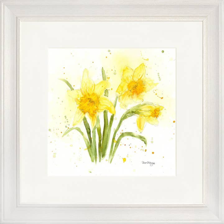 Daffodils Square Framed Print (13" or 19") for wholesale by Bree Merryn Art Ltd